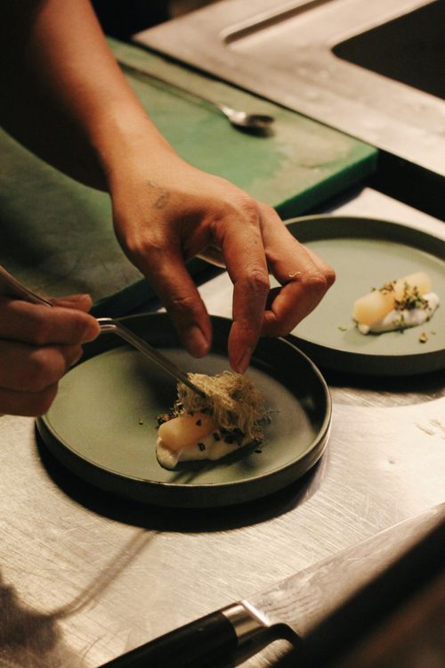 Gourmet gerecht presentatie